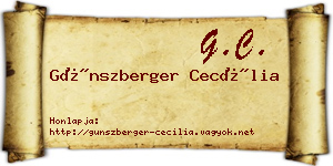 Günszberger Cecília névjegykártya
